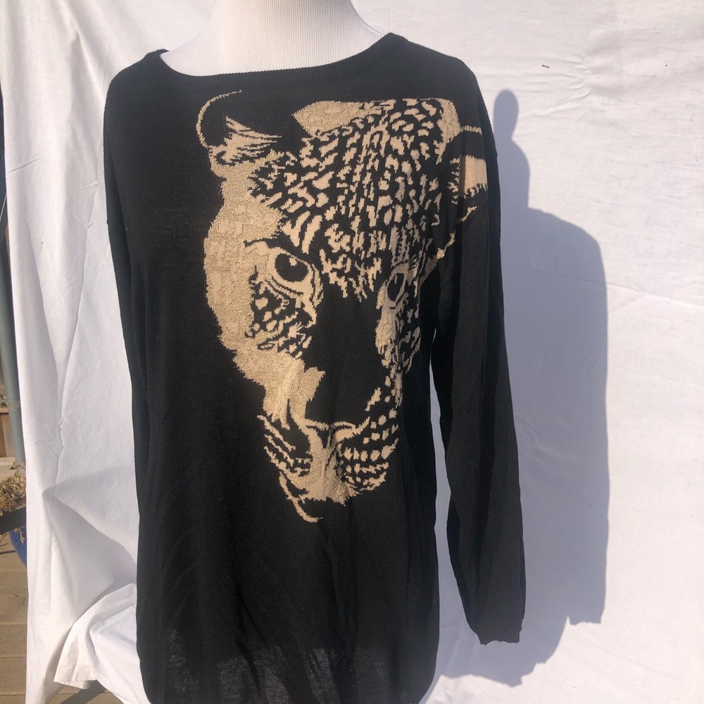 Zara Knit Leopard Top with side slit
